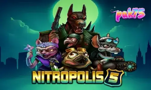 Nitropolis 5 slot game neon city theme interface